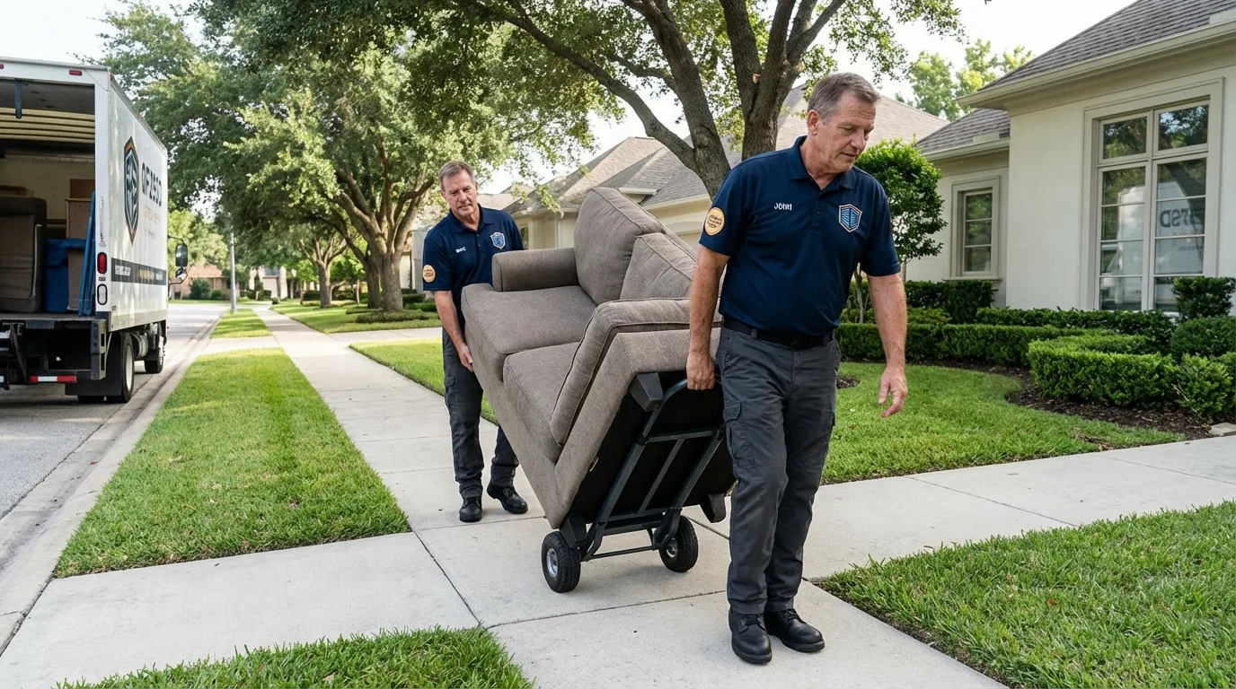 Local residential moving crew loading furniture in Fort Belvoir, VA